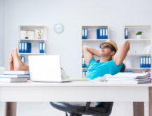employee resting in his chair